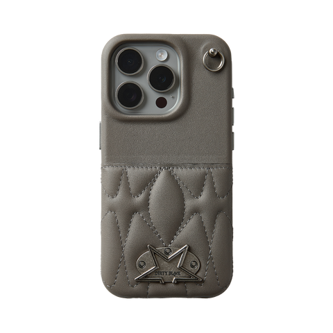 A&X CARD SLOT GREY NO.002 LEATHER IPHONE CASE