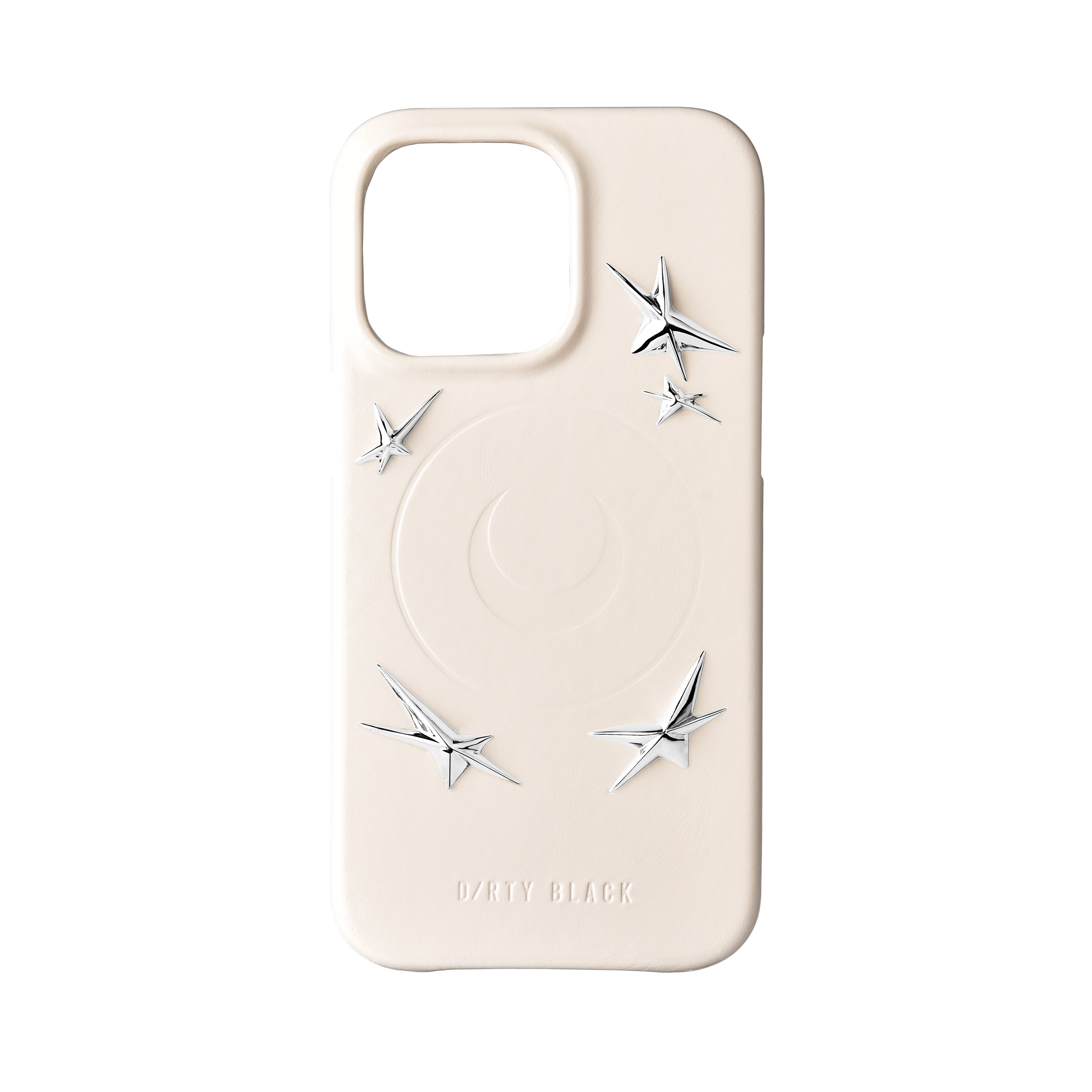 STAR STUDS IVORY LEATHER IPHONE 14 PRO CASE