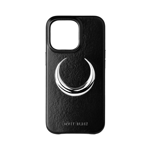 CRESCENT BLACK LEATHER IPHONE CASE