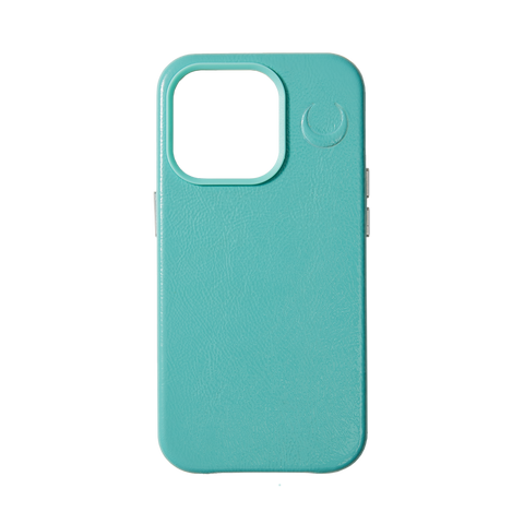 CRESCENT MAGSAFE TURQUOISE LEATHER IPHONE CASE