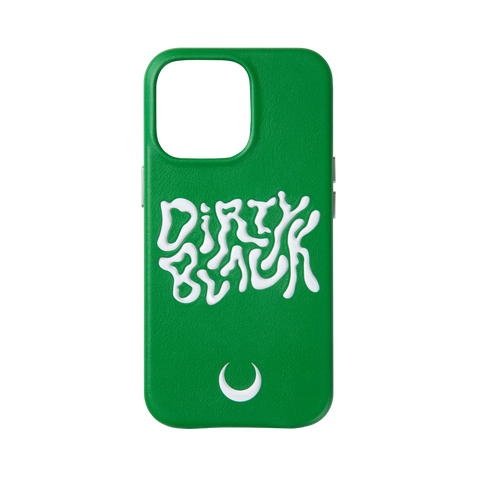 HYPER LOGO GREEN LEATHER IPHONE CASE