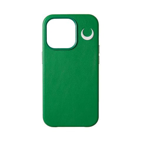 CRESCENT MAGSAFE GREEN LEATHER IPHONE CASE
