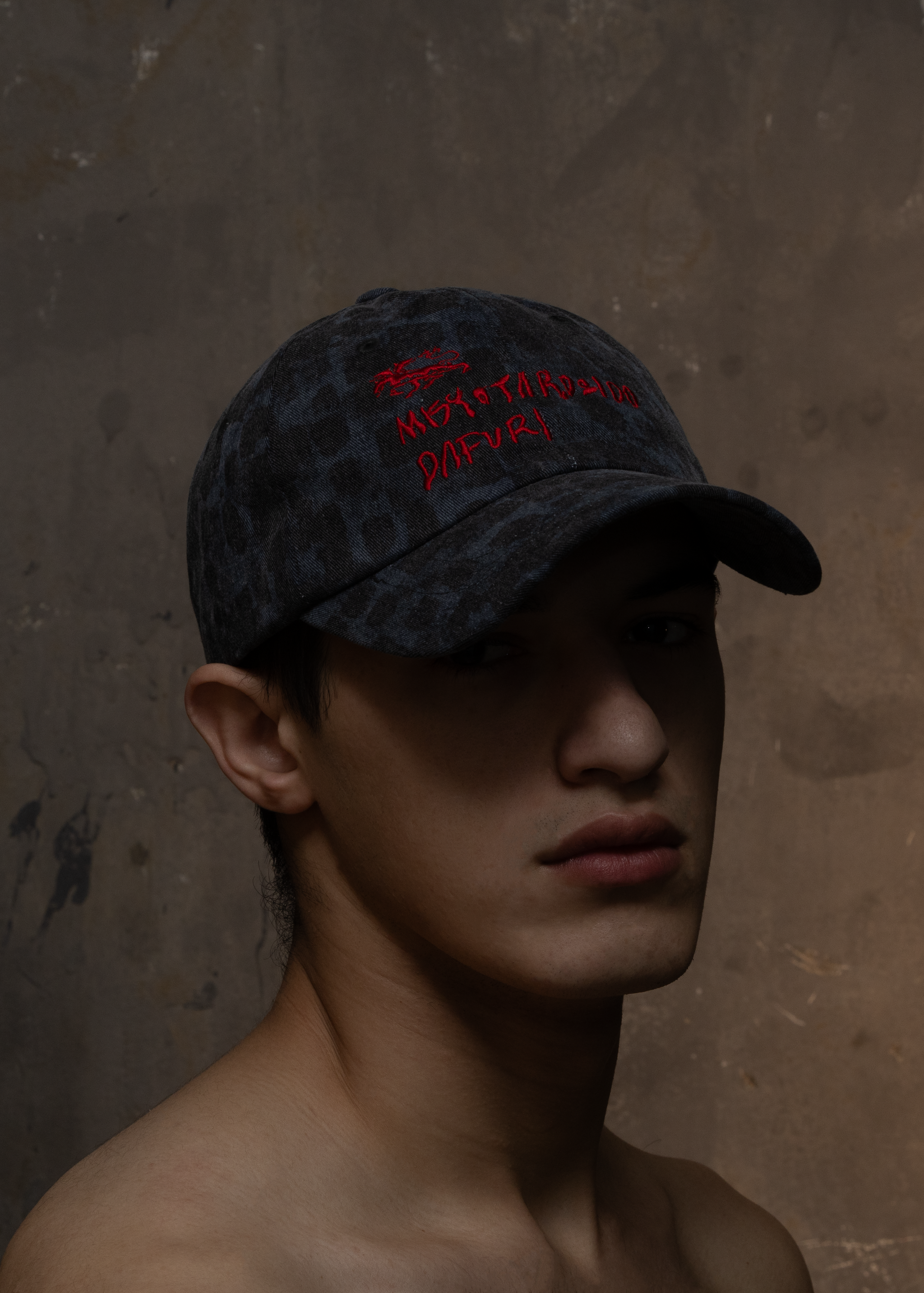WASHED LETTERING HELLFIRE CAP