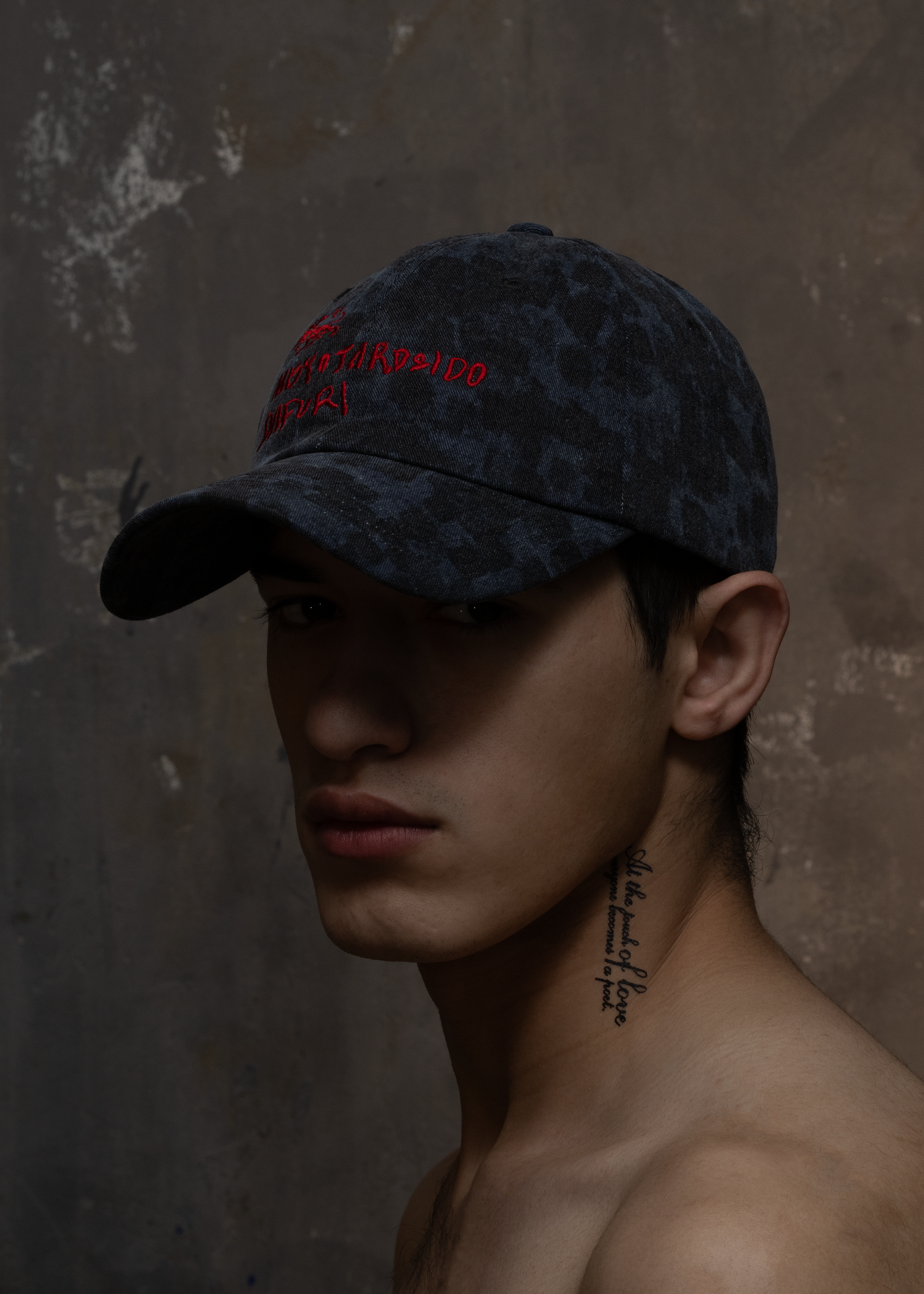 WASHED LETTERING HELLFIRE CAP
