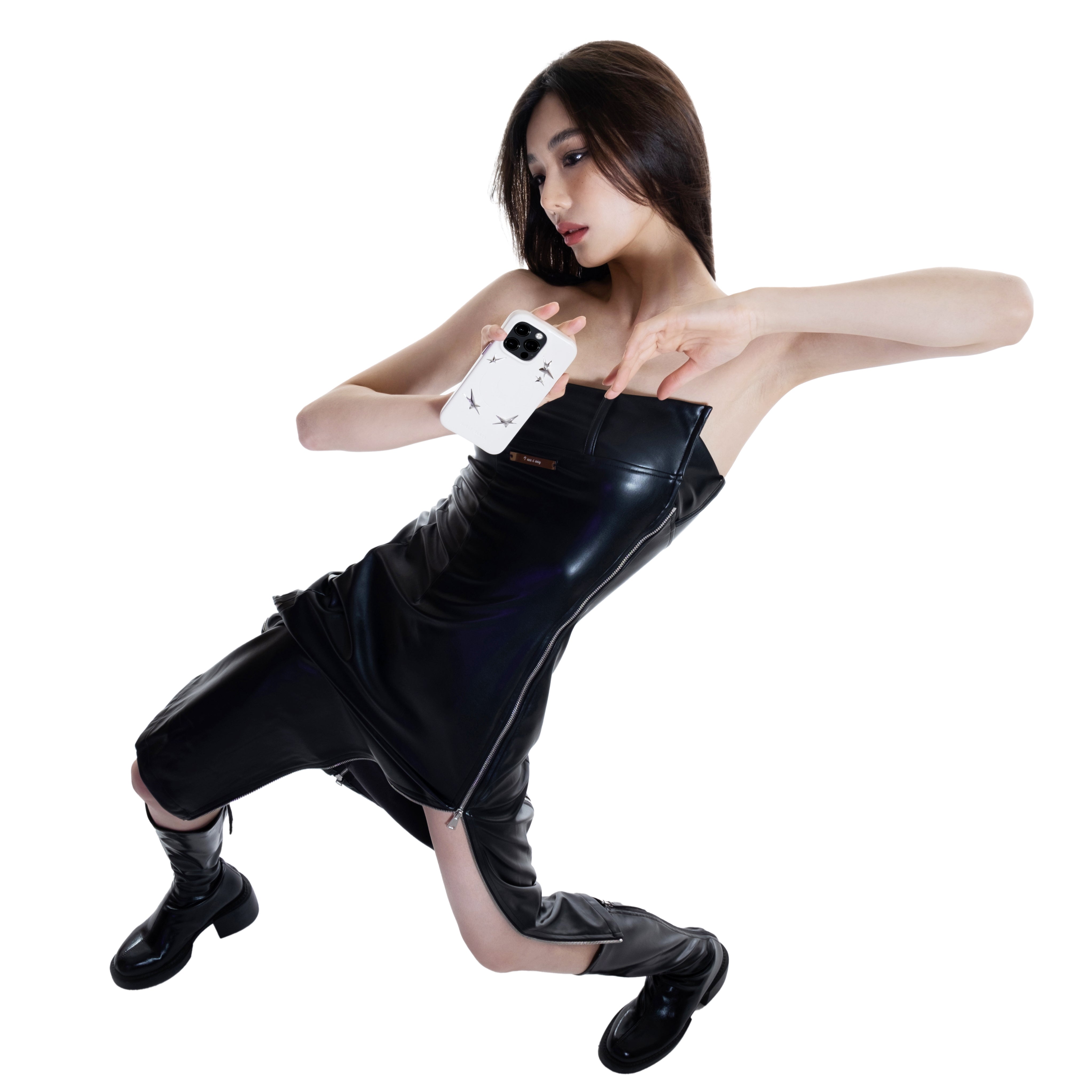 STAR STUDS IVORY LEATHER IPHONE CASE