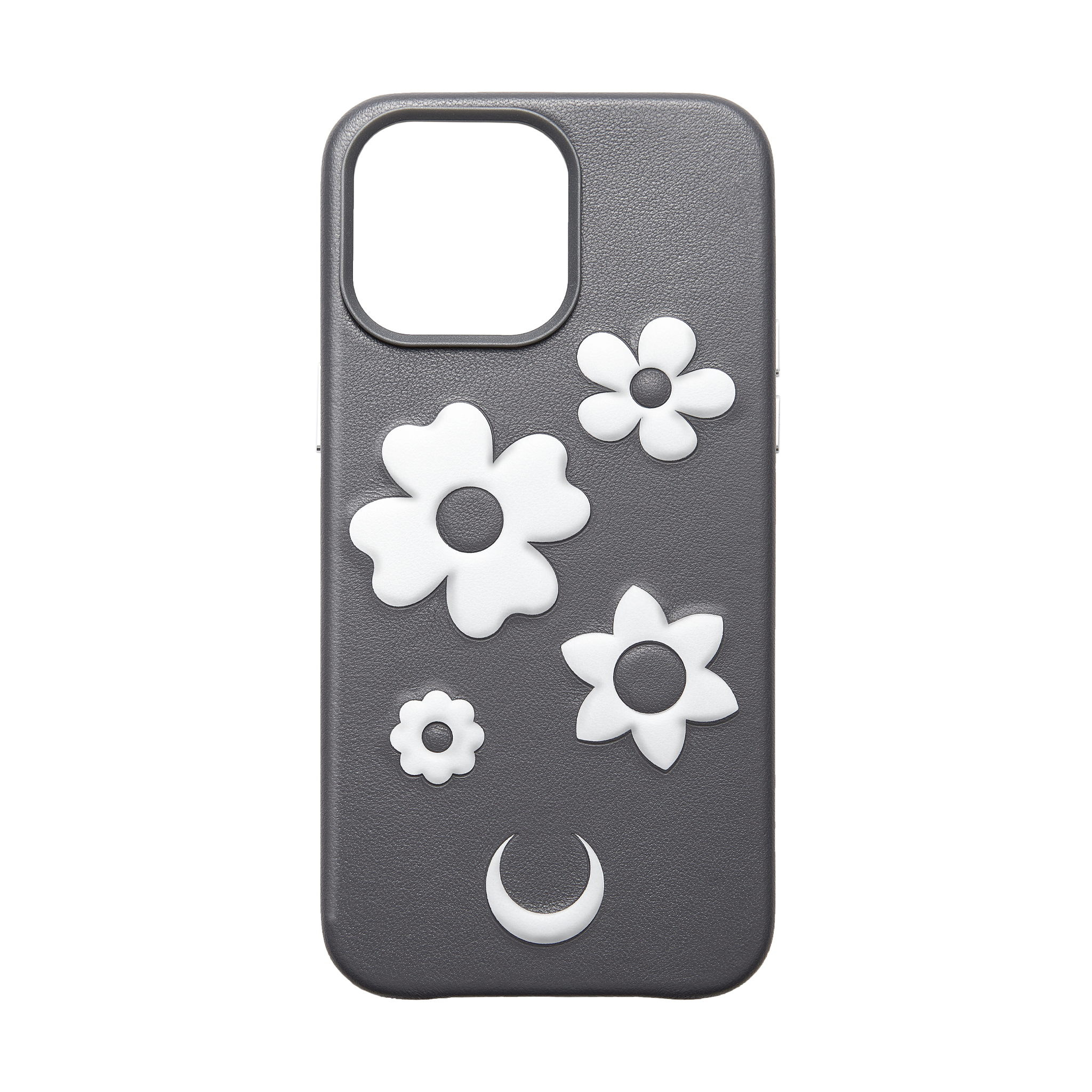 FLORAL EMBOSSED GREY NO.001 LEATHER IPHONE 14 PRO / PRO MAX CASE